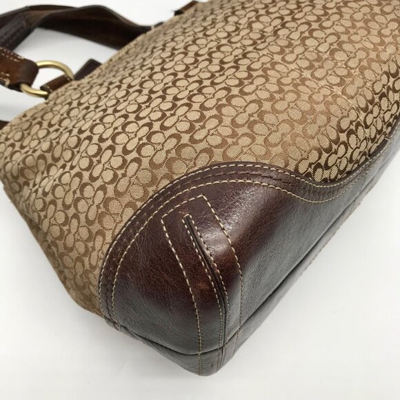 Coach Dark Brown & Khaki Monogram Canvas Vintage Soho Satchel Bag 3646 - Picture 9 of 11